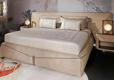 Italian Leather Bed Master Bedroom Double Bed Villa Large Flat 2 Meters Wide Queen Bed