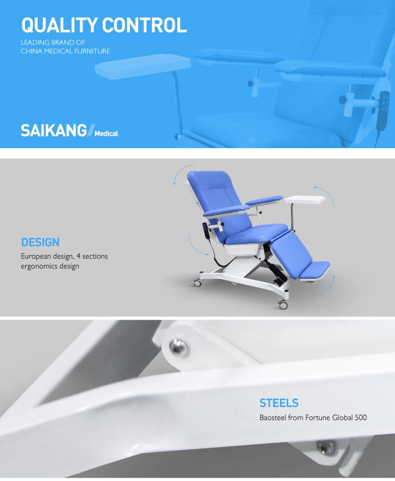 Ske-180 PU Leather Steel Frame Hemodialysis Chairs