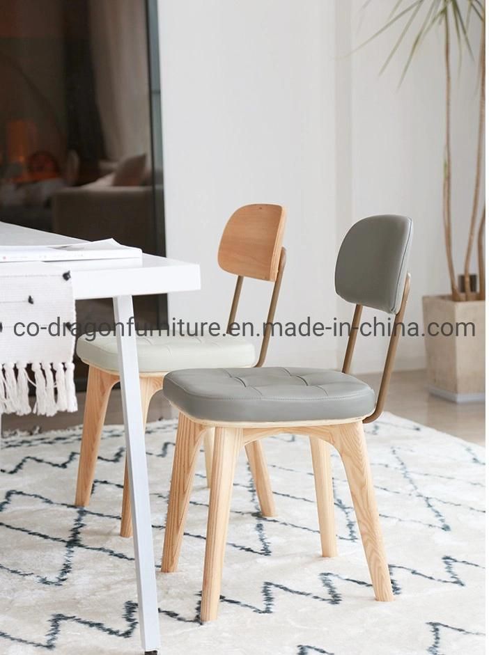 New Design Leather Wooden Legs Dining Chair for Home Furniture