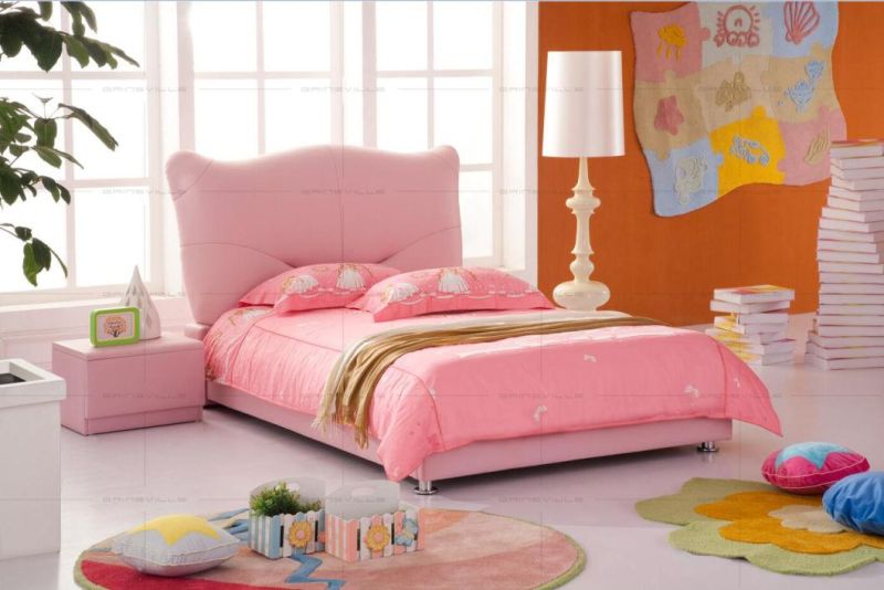 Fashion Children Bedroom Furniture Kids Beds Set Yellow Car Leather Child Bed