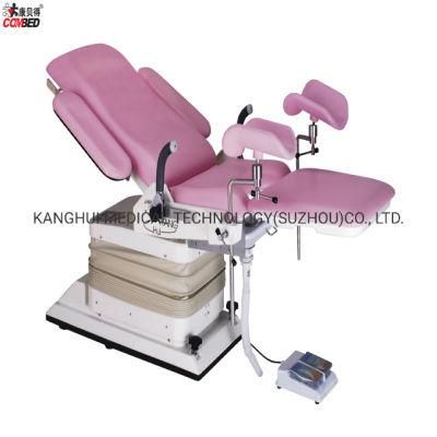 Four Wheels Medical Equipment Examination Obstetric Gynecology Chair with Gas Spring Adjusted Back Section