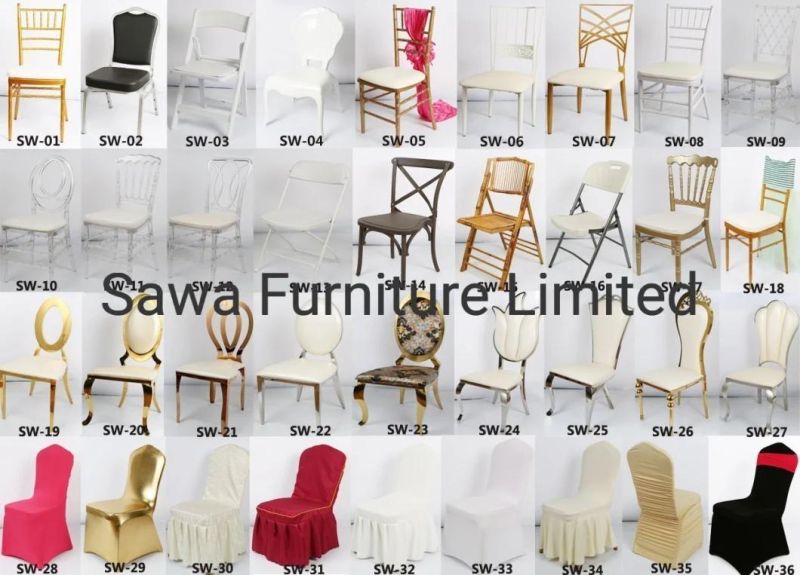 Three Chair Leg Stainless Steel Chair with Leather/Velvet for Event/Banquet/Party/Hotel/Indoor/Outdoor