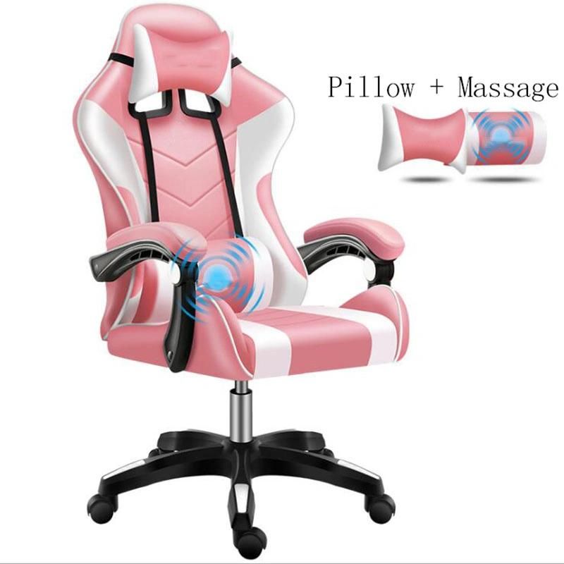 White LED Custom Game Cheap PU Leather Scorpion Racing Gaming Chair with Lights and Speakers Black and Red Pink Gaming Chair Computer Racing Office Massage Blue