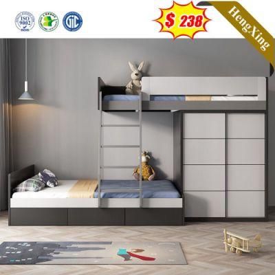 Cheap Simple Design Modern Home Bedroom School Furniture Wooden Student Bunk Bed with Storage Layers