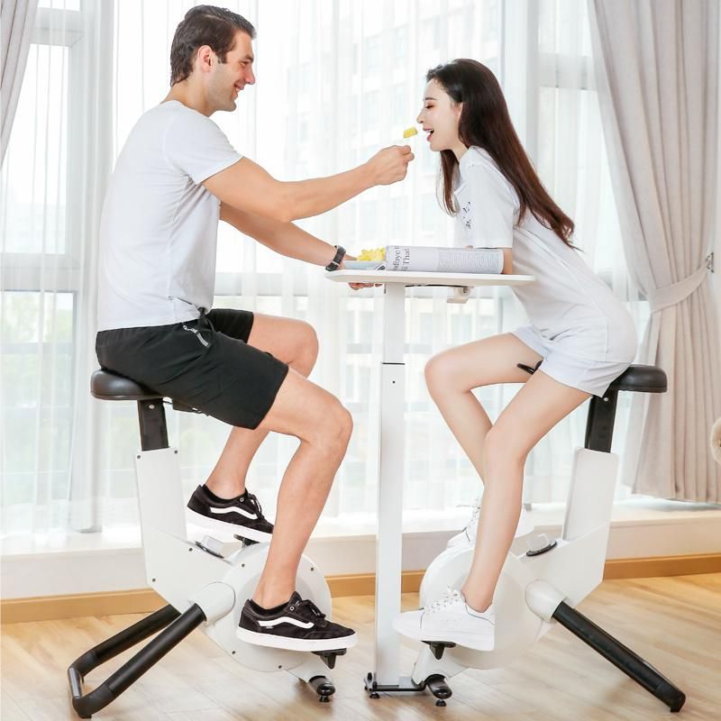 Home Office Standing Desk Adjustable Exercise Bike with Table