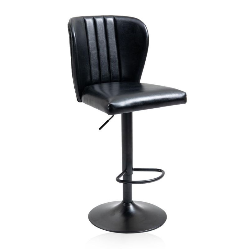 Leather Upholstered Adjustable Bar Stool Kitchen High Bar Chair Furniture
