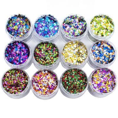 Wholesale Bulk Colored Mix Chunky Glitter Powder for Nail Art