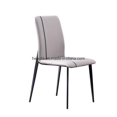 Modern Garden Home Furniture Sets Leather Steel Legs Dining Chairs