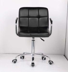 Popular PU Height Adjustable Swivel Armrest Bar Chair with Wheels