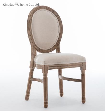 Stacking Louis Xiv Chair with Linen Fabric