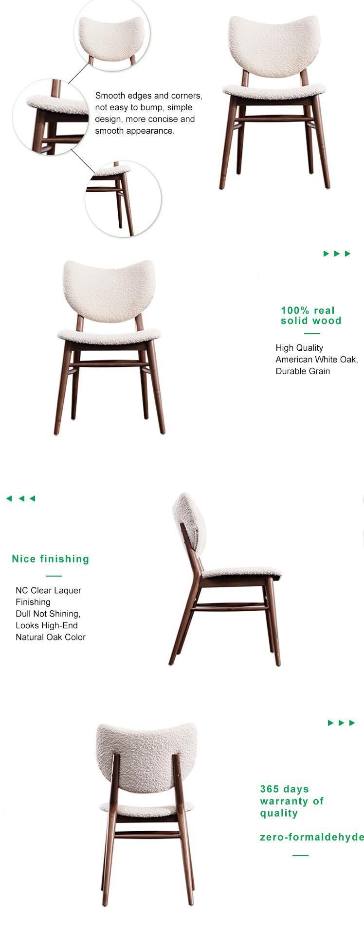 Furniture Modern Furniture Chair Home Furniture Wood Furniture Antique White PU Leather Cushion Nordic Dining Room Chair with Wooden Legs