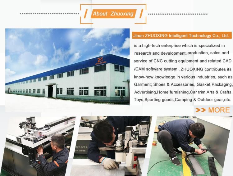 Zhuoxing High Performance CNC Carpet/Sofa Cover Cutting Machine by Oscillating Knife