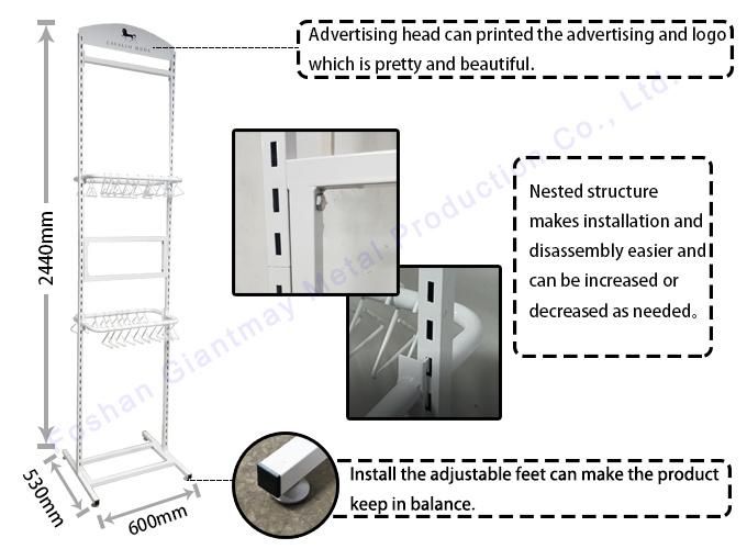 Giantmay Floor Standing Metal Hanging Design Display Retail Leather Belt Rack