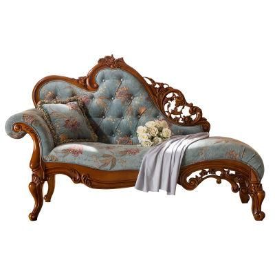 Factory Wholesale Classic Wood Fabric Chaise Lounge with Optional Color
