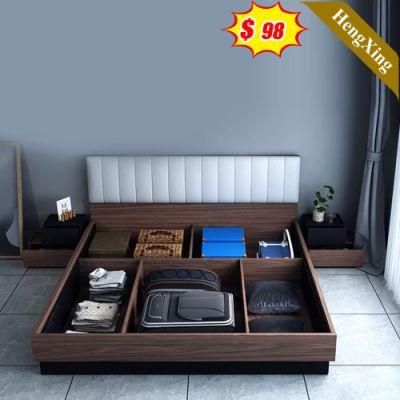 Modern Hotel Bedroom Home Furniture Beds Frame Leather Mattress Murphy Double King Sofa Wall Round Bed