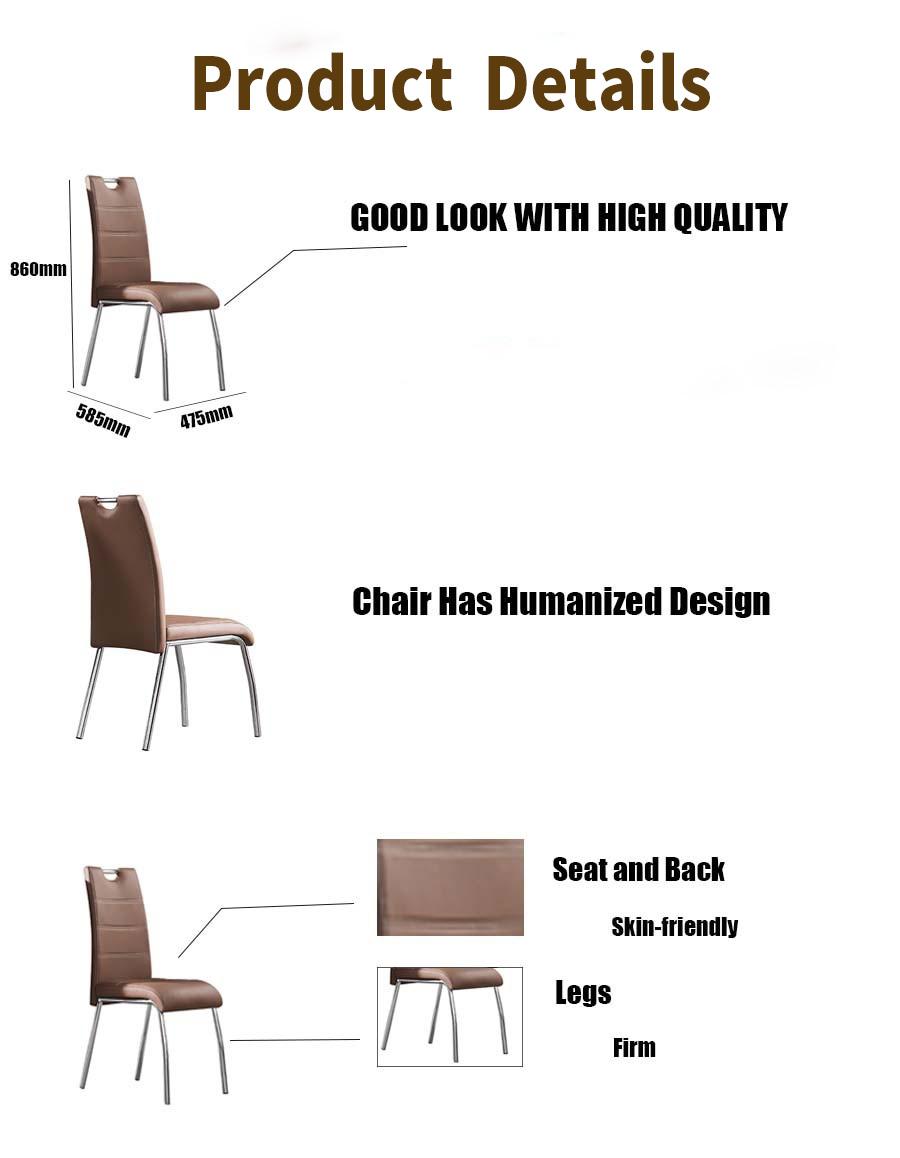 Modern Home Office Dining Room Furniture with Electroplated Round Steel Tube Leg Kd Dining Chair