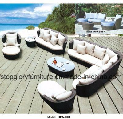 Iron Frame PE Rattan Outdoor Sofa Set Garden Furniture