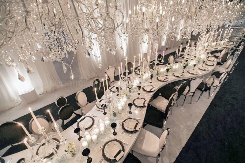 Hotel Restaurant Dining Banquet Metal Black PU Leather Wedding Chair