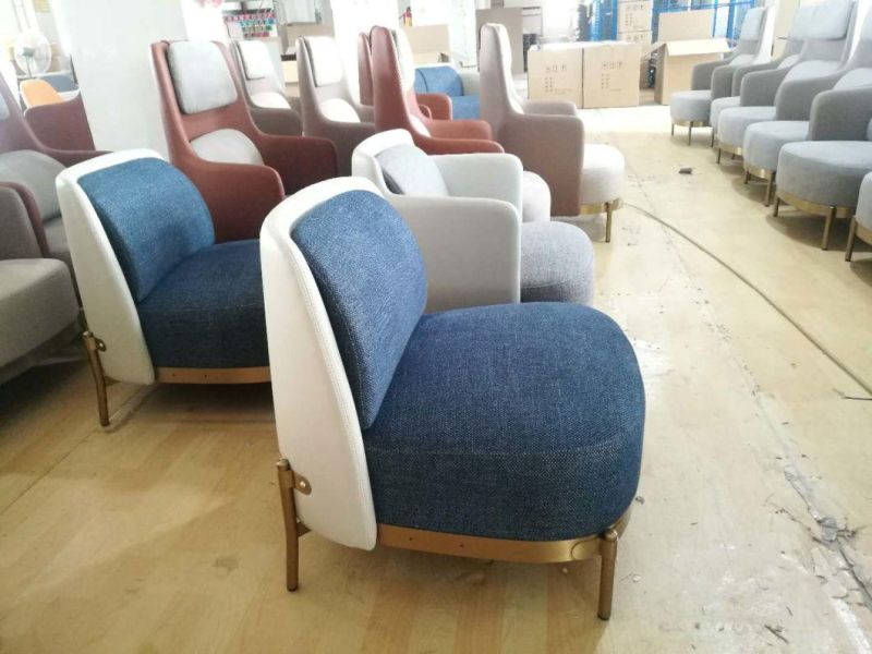 Modern Single Seater Sofa Chair with Stainless Steel Base