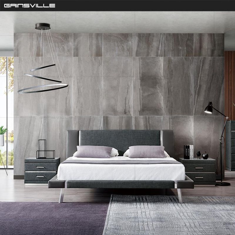 Latest Simple Modern Bedroom Furniture Style Imitated Leather King Bed for Appartment/Hotel