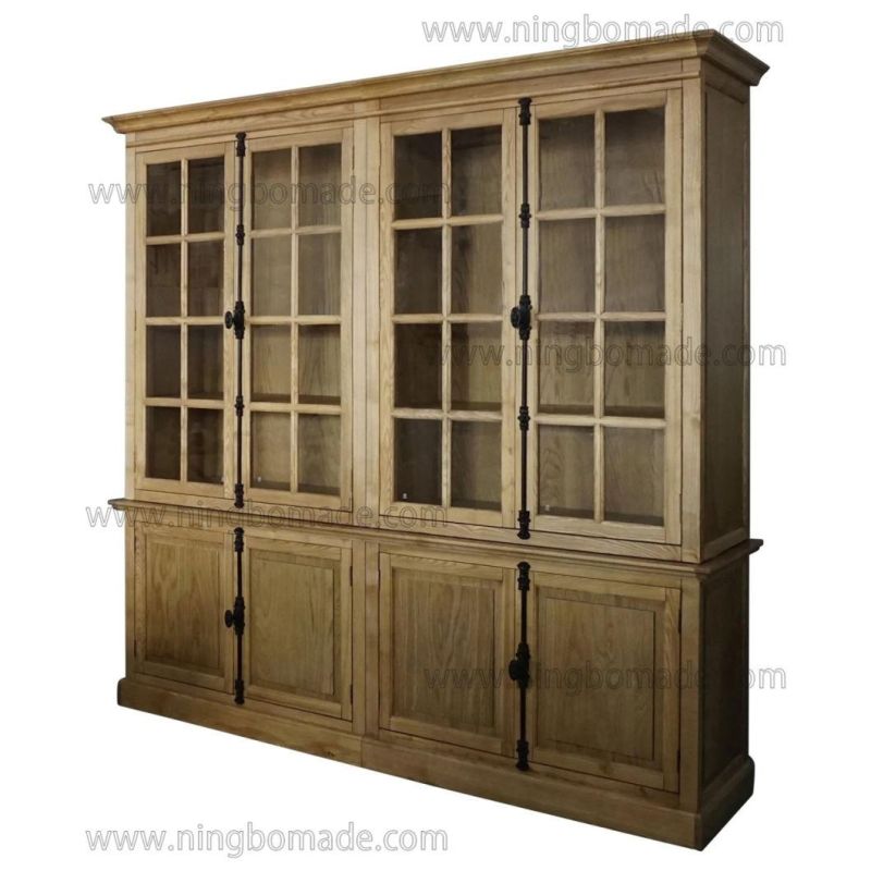 Classic Contemporary Interiors Furniture Natural Ash Glass Doors Hutch Cabinet