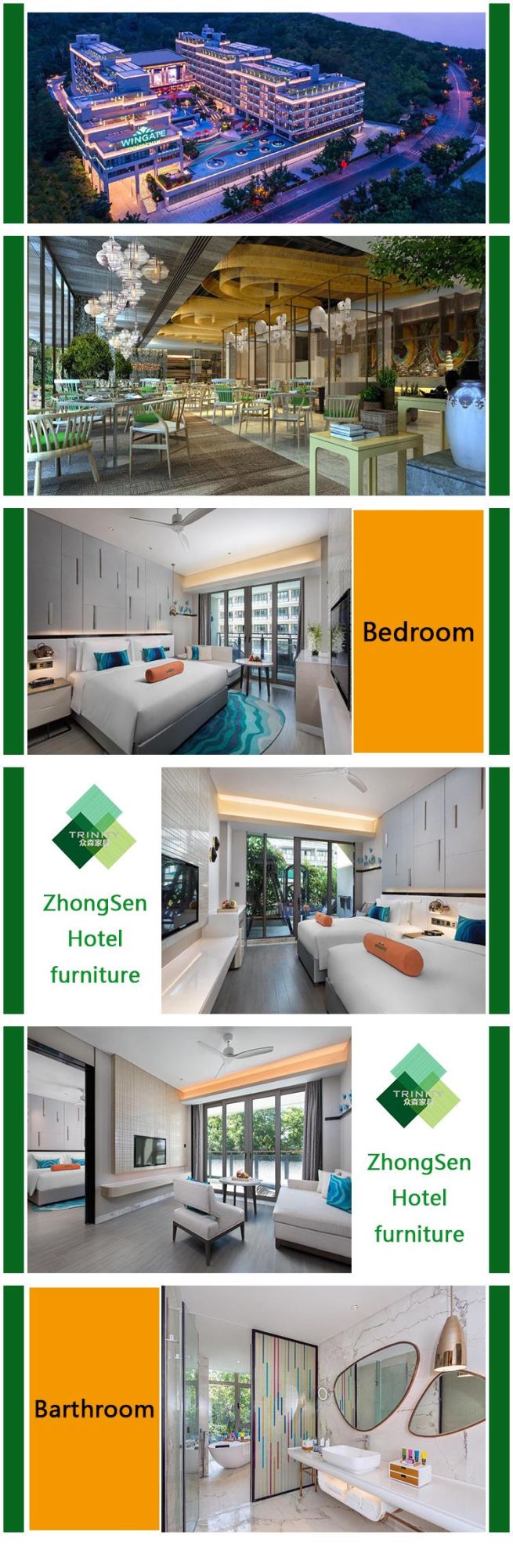 Foshan Factory 5 Star Modern Simple Design Wooden Bedroom Furniture Supplier for Ethiopia Wyndham Hotel Presidential Suites