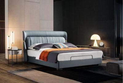 Simple Luxury Leather Bedroom Bed Kind Size European Furniture