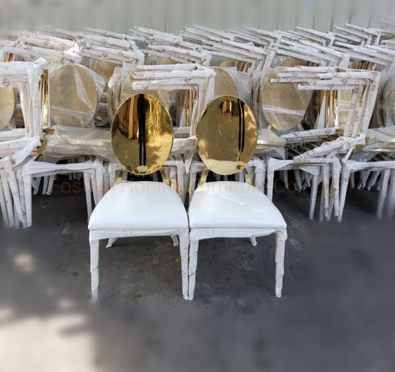 Gold Chair Mirror Decorative Stainless Steel Back Wedding Chair Factory Wholesales Dining Chairs Classic Banquet Chairs