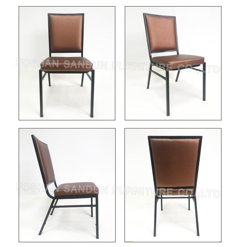 Hot Sale PU Leather Metal Aluminum Iron Banquet Chair for Hotel Event