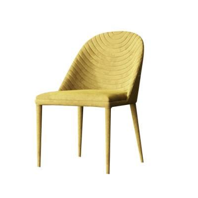 Hotel Design Living Room Yellow Velvet Fabric Dining Chairs