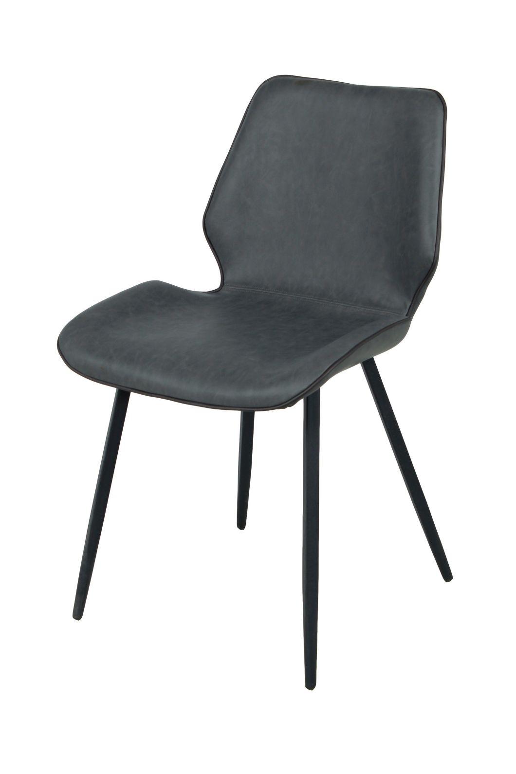 PU Seat Back Dining Chair with Coated Steel Tube Leg