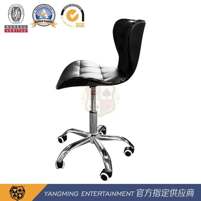 Baccarat Dragon Tiger Poker Table Customized Black Lifting Pulley Dealer Licensing Chair Ym-Dk03