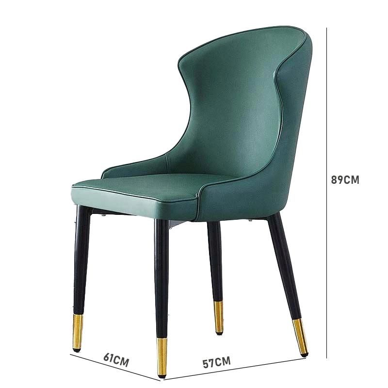 Modern Dining Living Room Furniture PU Leather Gold Sprayed Dining Chair for Home