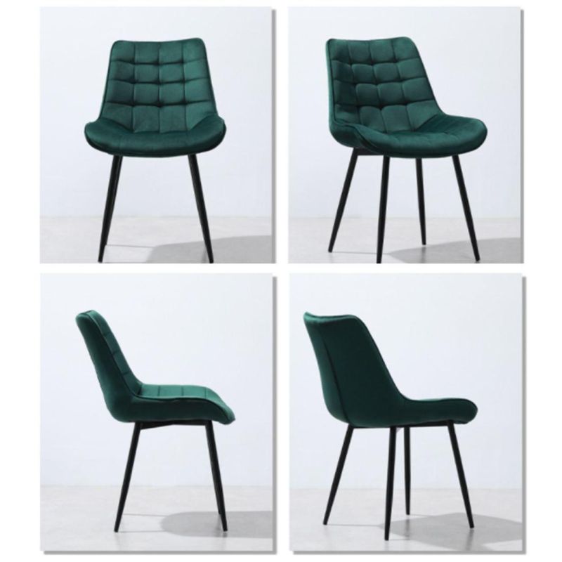 Factory Direct Beautiful Comfortable Upholstered Modern Low Back Steel Dining Chair