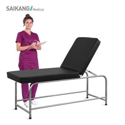 X10 Saikang Durable Hospital Patient Exam Bed Stainless Steel Adjustable Manual Medical Clinic Examination Table