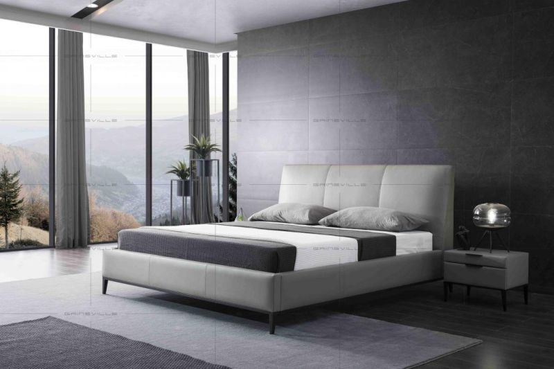 Popular Modern Home Furniture Designed Leather King Size Wall Bed for Bedroom Set Gc1816
