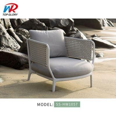 Hot Sale Hotel Leisure Garden Hotel Resort Villa Project Outdoor Weaving Polyester Rope Sofa Furniture Set