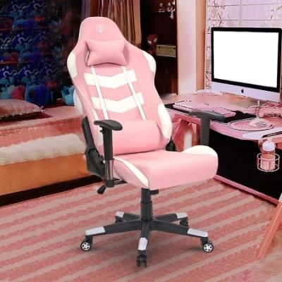 Factory Wholesale Leather Reclining Gamer Chairs LED Light Bar Racer Gaming Chair