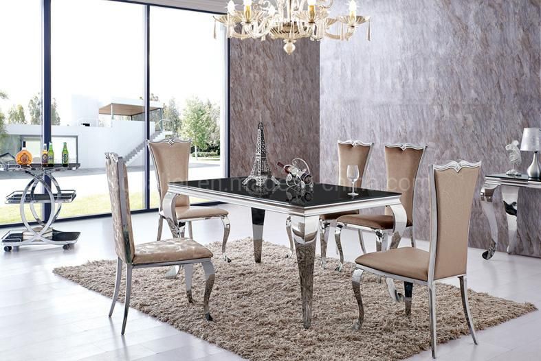 Wholesale China Factory Restaurant Metal Synthetic Leather Dining Chairs