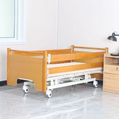 Made in China Medical Electric Nursing Beds 5-Function Wooden Patient Home Care Hospital Bed