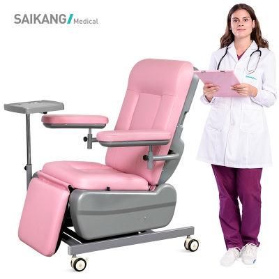 Ske-100A Durable Medical Exam Equipment 2 Function Adjustable Patient Manual Dialysis Chair with Casters