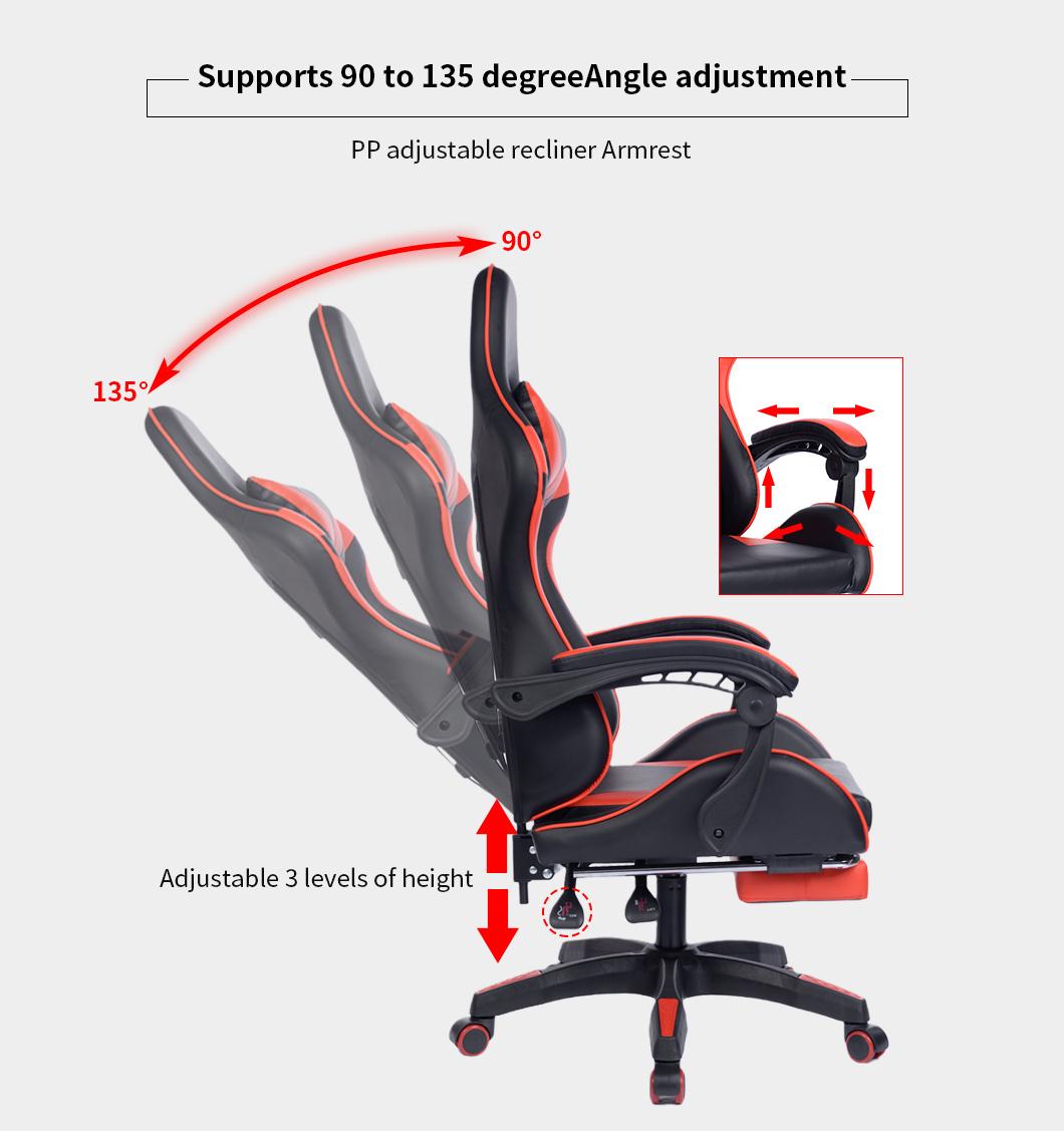 2022 New High-End Racing Car Driver Seat Red and Black Handsome RGB Computer Game Chair