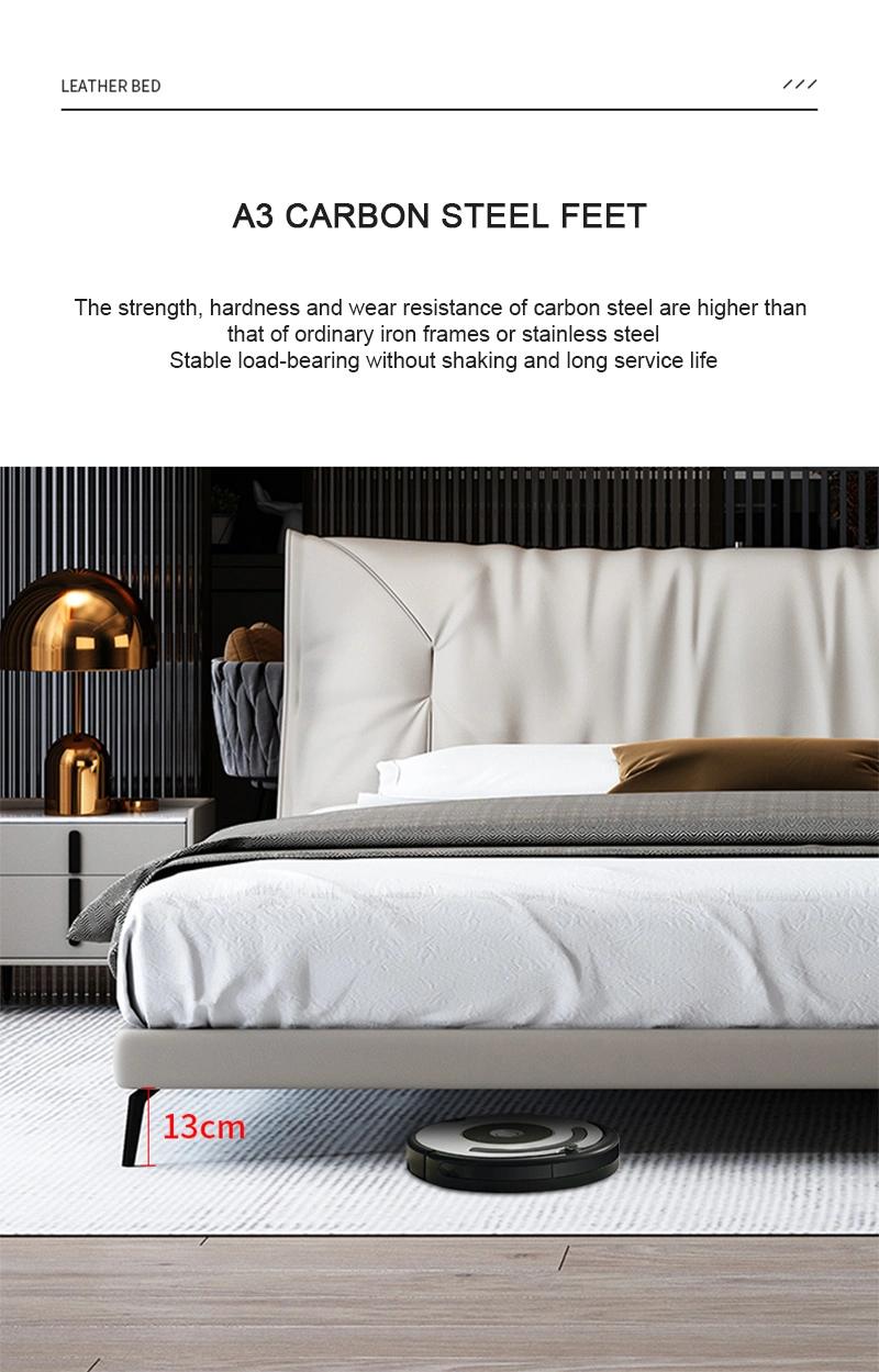 Modern Manufacturer Leather King Bed for Bedroom Furniture