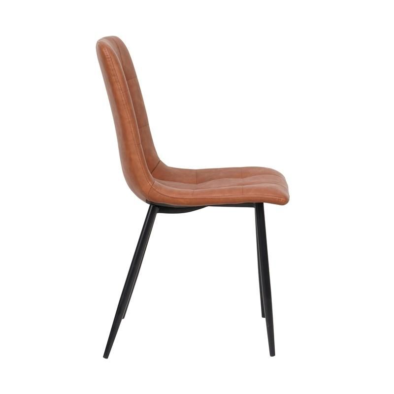 High Back Vintage PU Faux Leather Soft Seat Dining Chair