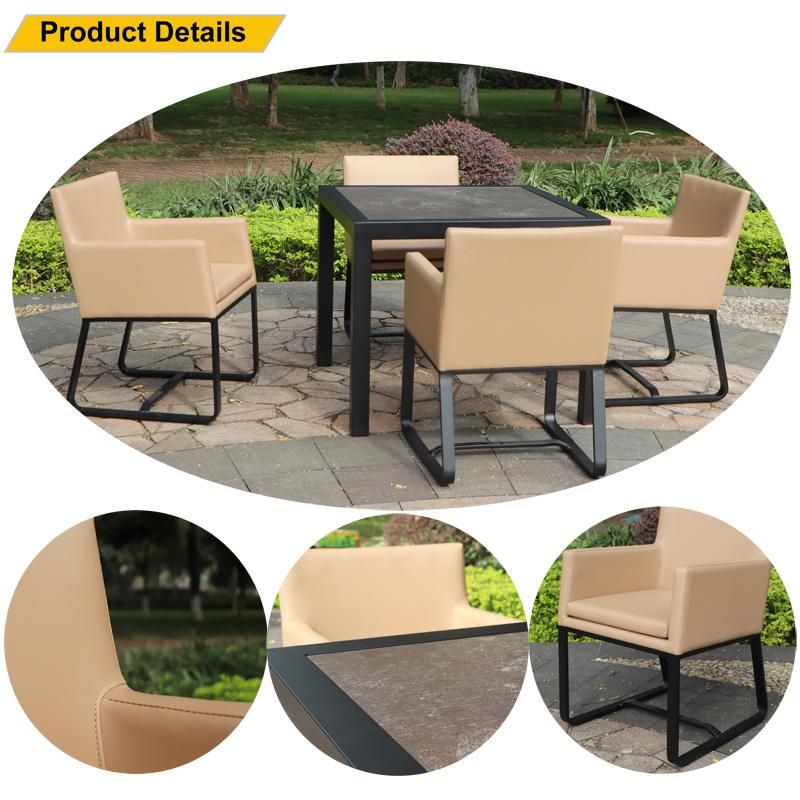 Customized Modern Outdoor Garden Home Hotel Resort Restaurant Cafe Dining 6 Seater Table Chair Furniture