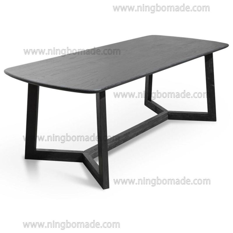 Salvaged Durable Stable Furniture Black Reclaimed Fir Wood Dining Table
