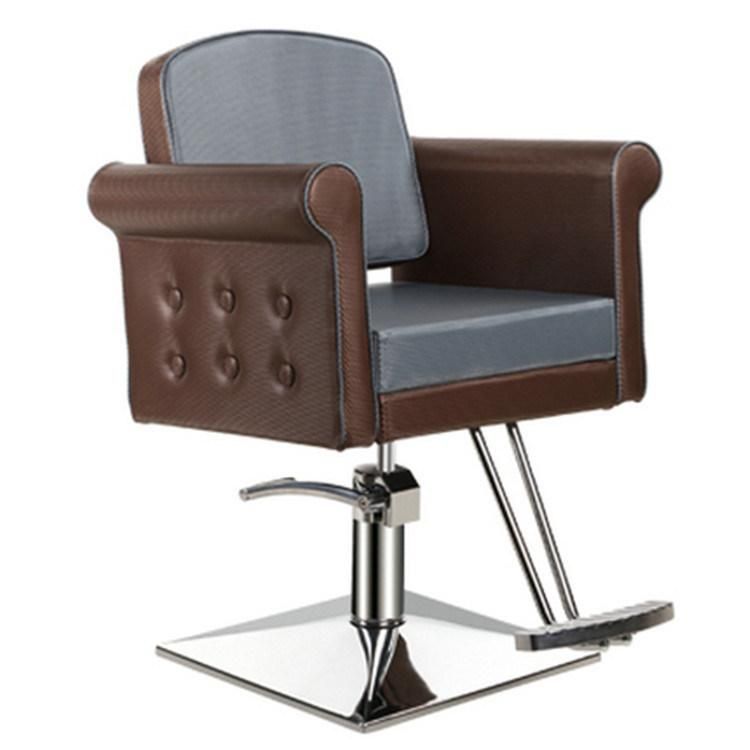 Hl-1126 Salon Barber Chair for Man or Woman with Stainless Steel Armrest and Aluminum Pedal