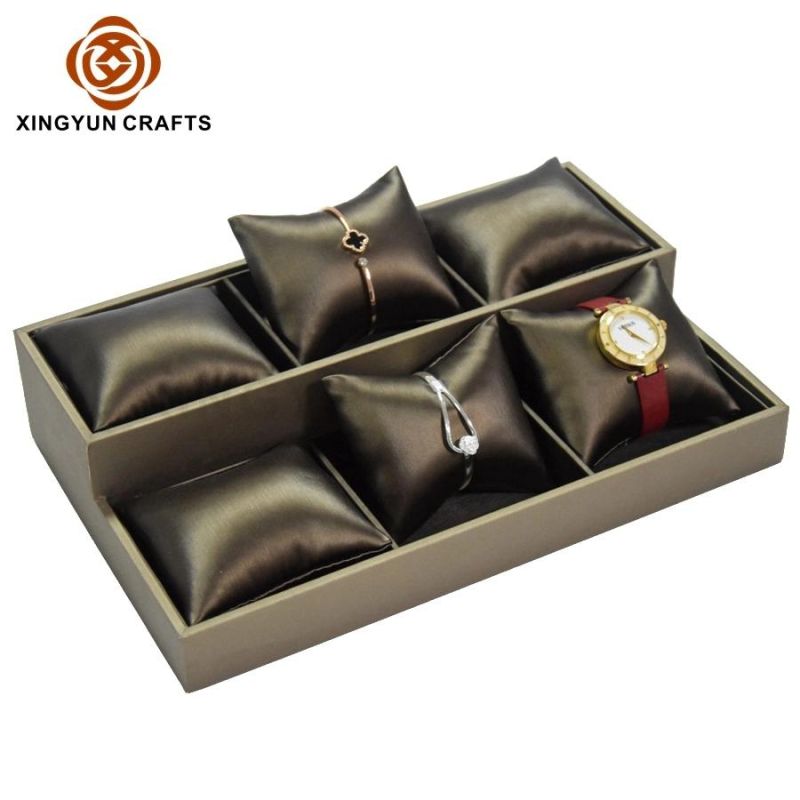 Wholesale Leather Earring Ring Necklace Bangles Showcase Set Jewelry Trays Display Stand for Luxury Shops