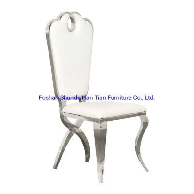 Silver Metal X Leg Salon Furniture White Leather Modern Restaurant Auditorium Chair