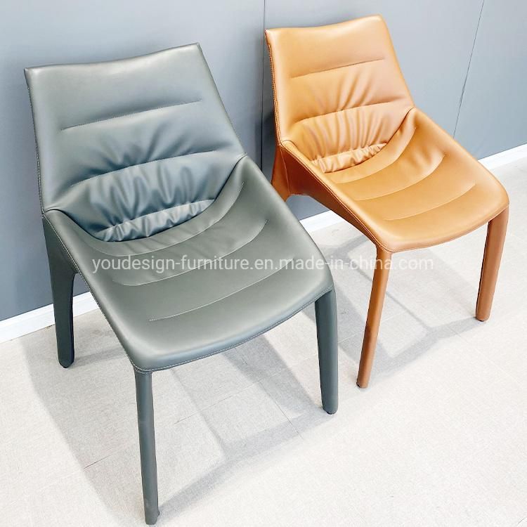 Wholesale Modern Home Furniture Leather Covers Wooden Legs Dining Room Chair Set Design Furnitures